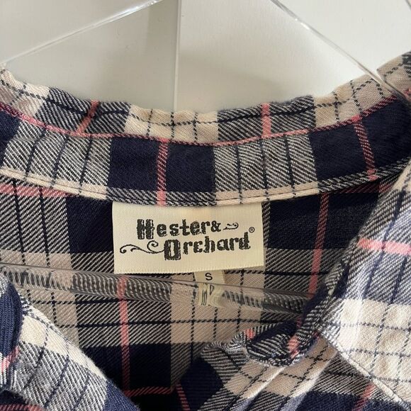 Anthropologie Hester & Orchard Plaid Flannel Button Down Top small - Picture 3 of 14